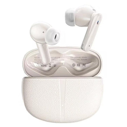 REMAX CozyPods Earbuds With Noise Reduction For Work white wireless in-ear earbuds with charging case, dual noise reduction