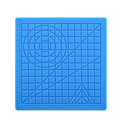 Silicone Mat for 3D Printing Pens and DIY Templates blue food-grade silicone grid and template mat for clean filament removal