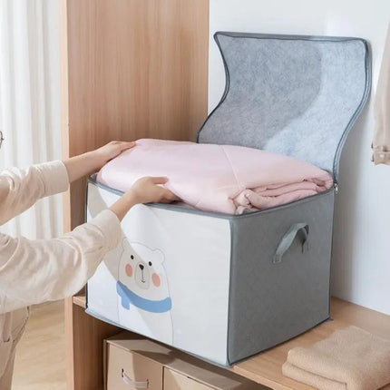 Nonwoven Clothing Storage Bag Gray 50x42x39 cm For Closet