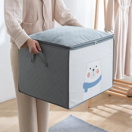 Nonwoven Clothing Storage Bag Gray 50x42x39 cm For Closet
