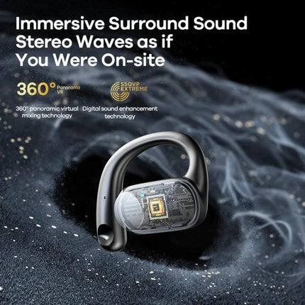 REMAX OpenBuds Open Ear Earbuds For Running And Commuting showcasing open-ear design with visible internal driver