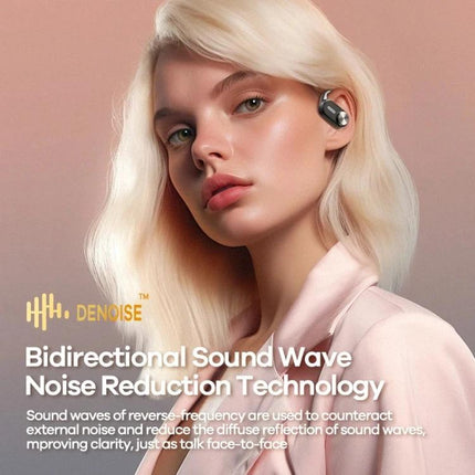 REMAX OpenBuds Open Ear Earbuds For Running And Commuting woman wearing open-ear earbuds for running commuting calls