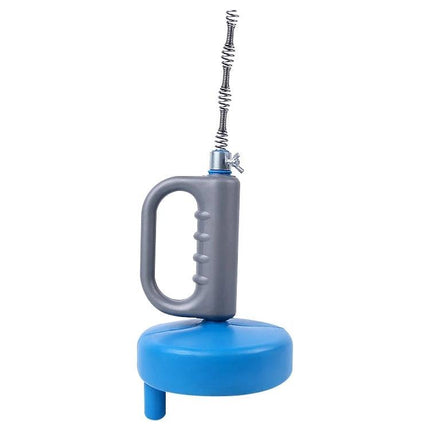 Essential Tool for Clearing Home Sink and Toilet Clogs - flexible steel wire drain snake with ergonomic handle, blue base for sinks and toilets