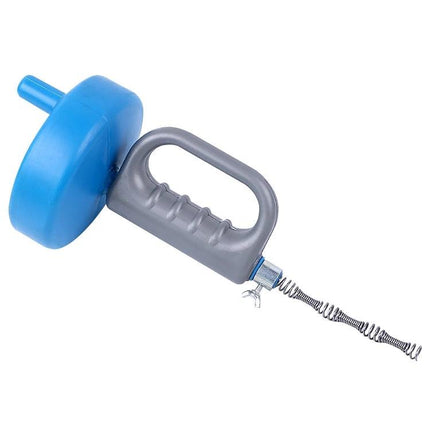Essential Tool for Clearing Home Sink and Toilet Clogs - flexible steel wire drain auger with ergonomic handle and splash shield