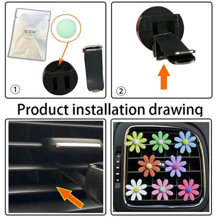 Colorful Daisy Car Decorative Air Vent Aromatherapy Clip Blue | Syndmart