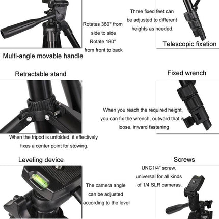 Portable Aluminum Tripod for DSLR Camera Photography with Bag lightweight 360g portable travel tripod with bag for multi-angle shooting
