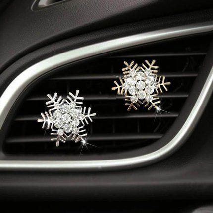 Rhinestone Snowflake Metal Car Vent Clip For Aromatherapy attached to car air vent sparkling decorative aromatherapy diffuser