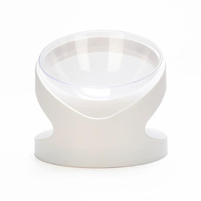 Comfortable Inclined Cat Food Bowl for Daily Home Use - white tilted cat bowl supporting natural feeding posture