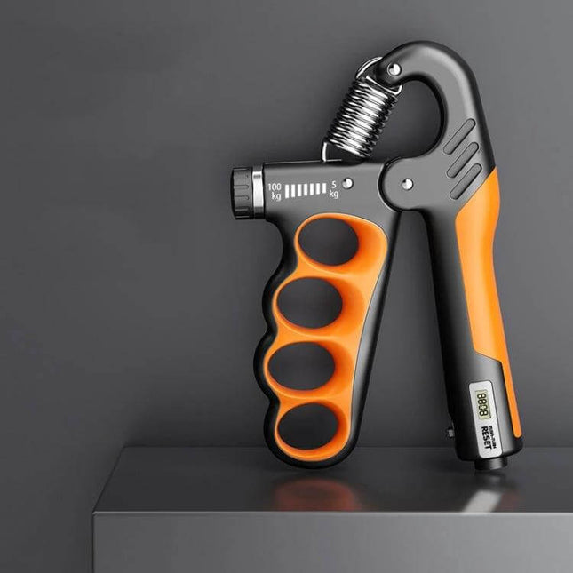 Hand Grip Strengthener For Arm Exercise 5 To 100 Kg Adjustable - compact adjustable dial hand gripper with ergonomic orange handle