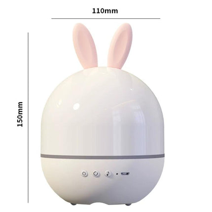 Create a Cozy Home Atmosphere with Cartoon Projection Night Light - white bunny ear projector lamp, 110x150mm, buttons and USB port