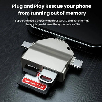 Compact Card Reader for Daily Phone and Laptop Use - compact multi-port USB/SD adapter for on-the-go photo and file transfers