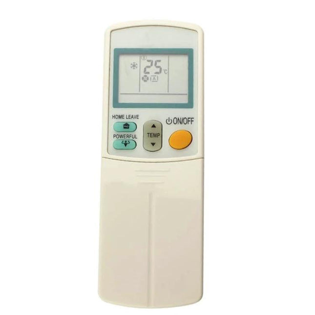 Daikin Replacement Remote Control for Air Conditioners white handheld remote with LCD showing 25°C and buttons