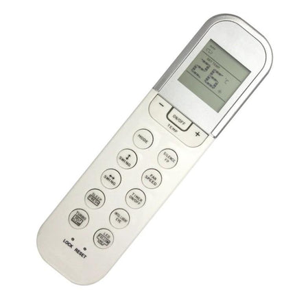 Replacement Remote Control for Midea Air Conditioners - white replacement remote with LCD display for RG36F BGEF models, one-hand operation, labeled buttons