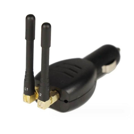 Portable Car GPS Signal Jammer for Vehicle Use with Adapter — compact plug-in jammer with dual antennas for in-car privacy