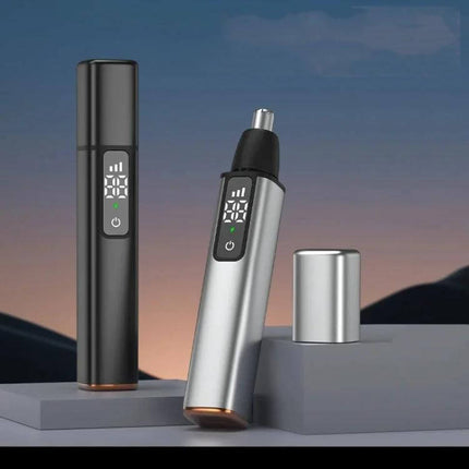 Nose Hair Trimmer With Rechargeable Battery For Daily Grooming stainless steel pen-sized rechargeable nose hair trimmer with digital display