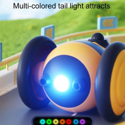 Toy for Engaging Cats with Bee Design in Home Playtime — bee-shaped interactive light-up rolling toy for indoor cat play