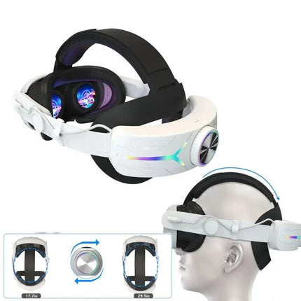 Adjustable Foldable Headset with RGB Lighting for Meta Quest 3