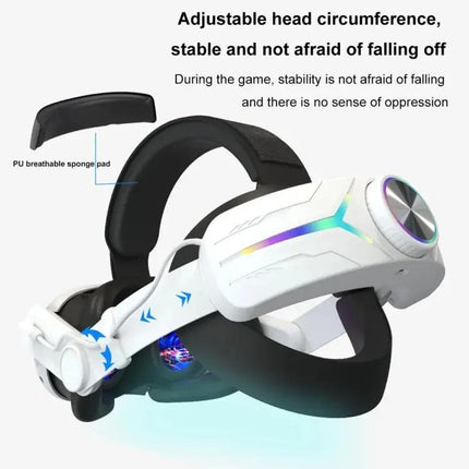 Adjustable Foldable Headset with RGB Lighting for Meta Quest 3