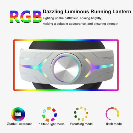 Adjustable Foldable Headset with RGB Lighting for Meta Quest 3