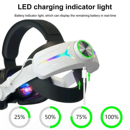 Adjustable Foldable Headset with RGB Lighting for Meta Quest 3