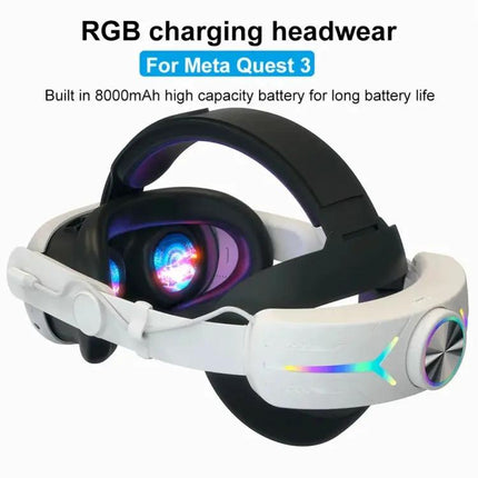 Adjustable Foldable Headset with RGB Lighting for Meta Quest 3