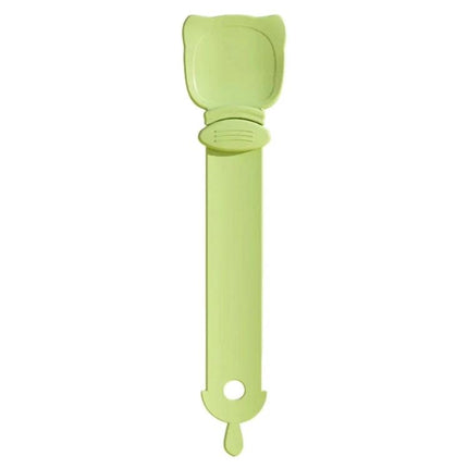 Handy Spoon for Everyday Cat Feeding at Home - lime green cat-shaped scoop for easy portioning of wet food and treats