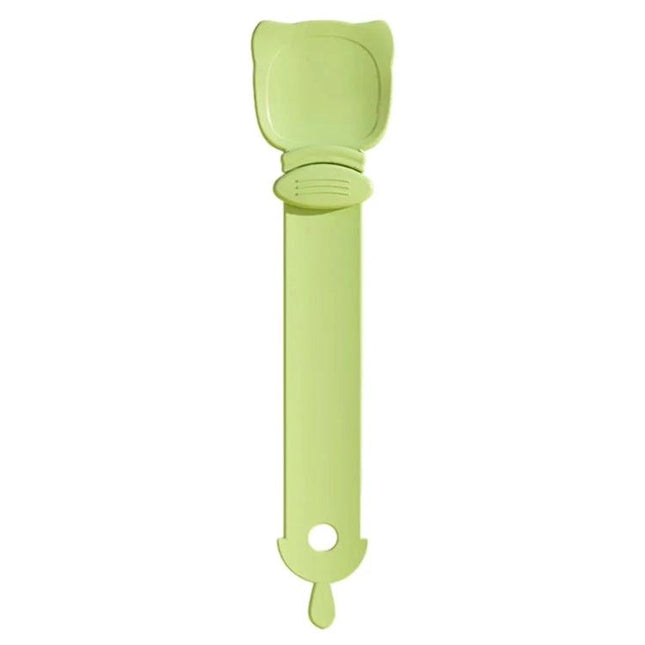 Handy Spoon for Everyday Cat Feeding at Home - lime green cat-shaped scoop for easy portioning of wet food and treats