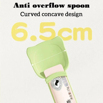 Handy Spoon for Everyday Cat Feeding at Home - green anti-overflow curved concave 6.5cm scoop for easy portioning of wet food