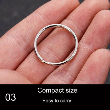 Key Holder Ring 1.5x25mm Metal Key Chain For Everyday Use - compact polished iron key ring on hand, lightweight 1.5x25mm everyday carry