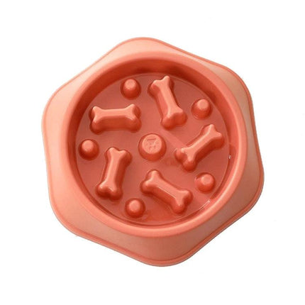 Essential Bone-Shaped Bowl for Daily Dog Meals at Home - coral PP slow-feed bone-shaped pet bowl for everyday use
