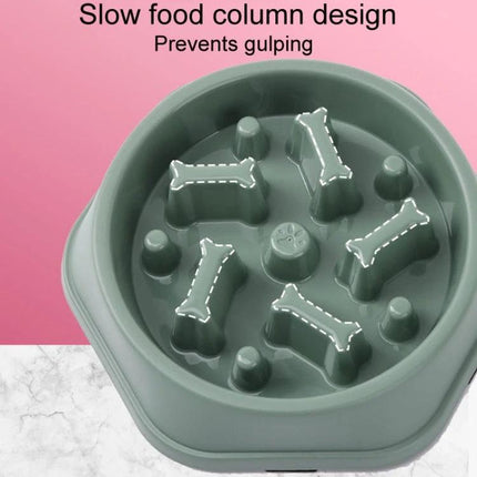 Essential Bone-Shaped Bowl for Daily Dog Meals at Home - slow feeder PP bone-shaped design to prevent gulping