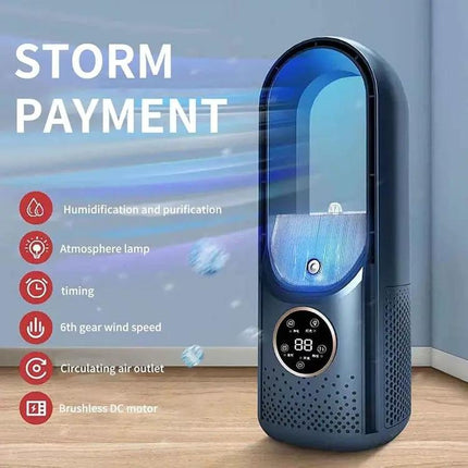 Bladeless Desk Fan with Humidification and LED Lighting | Syndmart