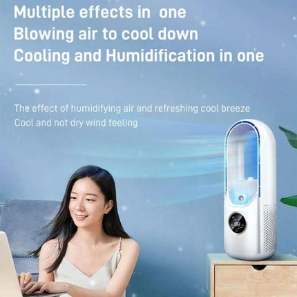Bladeless Desk Fan with Humidification and LED Lighting | Syndmart
