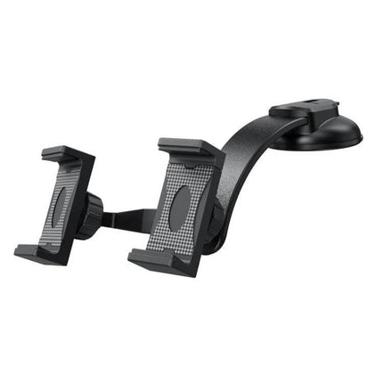 Car Dashboard Phone Holder With Suction Cup Double Chuck mounted on dashboard, adjustable arms, washable suction cup for 3.5–6.8in phones
