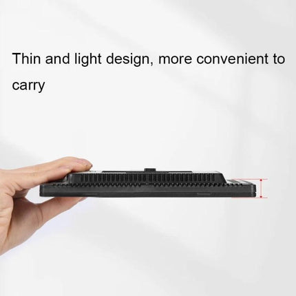 Adjustable RGB Fill Light for Photography and Live Streaming thin and lightweight design held in hand, showing low profile for easy transport