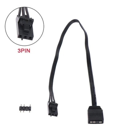 Adapter Cable for Syncing Lights in Home Gaming Setups black 3-pin ARGB adapter cable linking mixed-brand RGB controllers