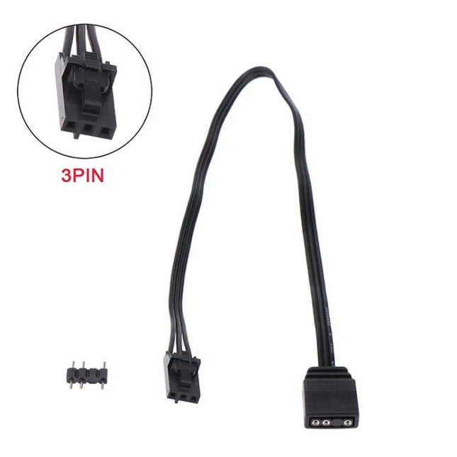 Adapter Cable for Syncing Lights in Home Gaming Setups black 3-pin ARGB adapter cable linking mixed-brand RGB controllers