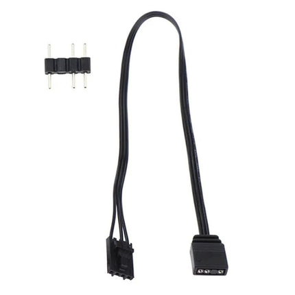 Adapter Cable for Syncing Lights in Home Gaming Setups - black ARGB adapter cable linking different brand headers for synchronized RGB control