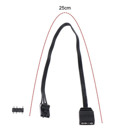 Adapter Cable for Syncing Lights in Home Gaming Setups - 25cm ARGB adapter cable with 3-pin connector for linking mixed-brand lighting