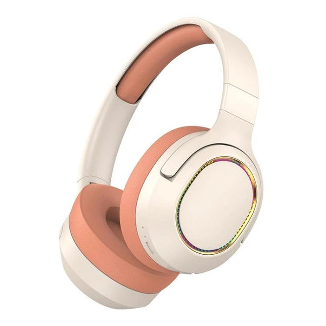 SOYTO Bluetooth Wireless Headset With Ambient Awareness For Calls white pink over-ear design with ambient mode and noise reduction features