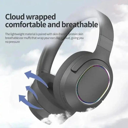 SOYTO Bluetooth Wireless Headset With Ambient Awareness For Calls displayed with breathable cloud-wrapped ear cushions