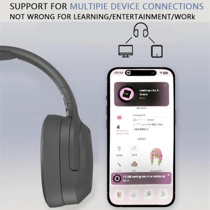 SOYTO Bluetooth Wireless Headset With Ambient Awareness For Calls showing over-ear headset beside smartphone with app