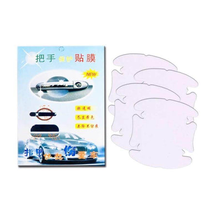 Invisible Scratch-Resistant Film for Car Door Handles, 4-Piece Set - clear PVC protectors for preventing scratches and dings on handles