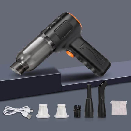 Car Vacuum Cleaner Wireless Handheld for Car Interiors compact cordless ABS vacuum with nozzle attachments, USB charging cable and storage bag