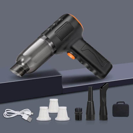 Car Vacuum Cleaner Wireless Handheld for Car Interiors compact cordless ABS handheld with multiple nozzles, brush heads, USB charging cable and carrying case