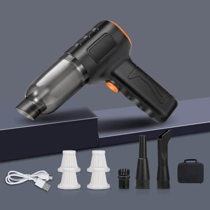 Car Vacuum Cleaner Wireless Handheld for Car Interiors compact cordless ABS handheld with multiple nozzles, USB charging cable and storage case