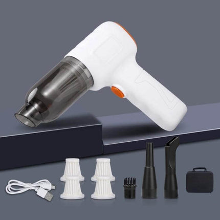 Car Vacuum Cleaner Wireless Handheld for Car Interiors - compact cordless ABS handheld with multiple nozzles, USB charging and travel case