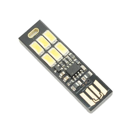 Compact USB Light for Emergency Use During Travel and Home - slim USB LED stick with six chips, compact backup light for travel, keychain or wallet use