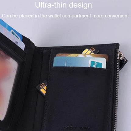 Compact USB Light for Emergency Use During Travel and Home shown ultra-thin in a wallet pocket for convenient carry and quick light