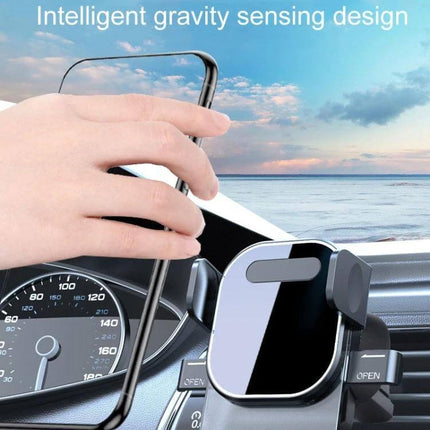 Car Air Vent Phone Holder For GPS Navigation And Safe Driving - gravity-sensing ABS silicone mount attaches to vent for stable hands-free navigation